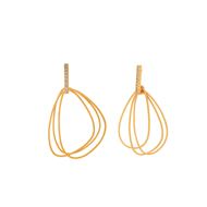 Foto de Pendientes plata chapado dorado mate barra circonitas