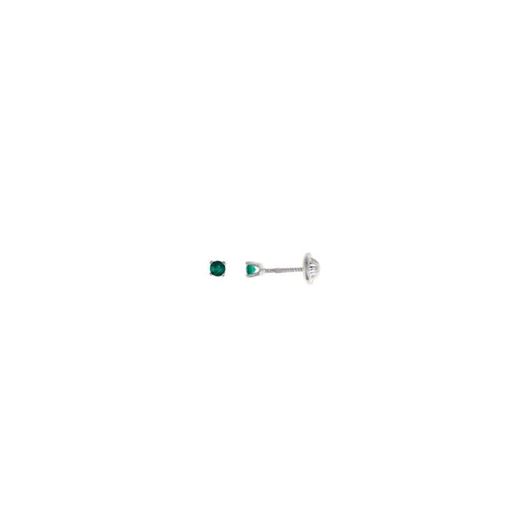 Foto de Pendientes plata rodio circonita nano verde brillante