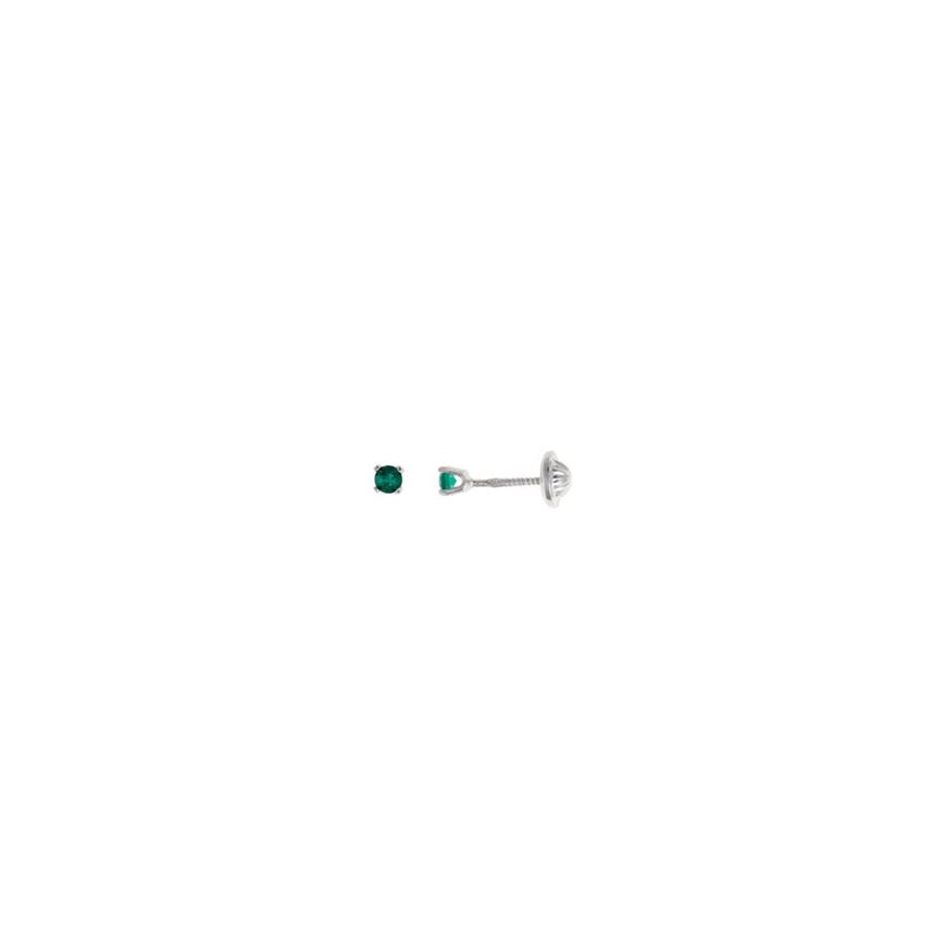 Foto de Pendientes plata rodio circonita nano verde brillante