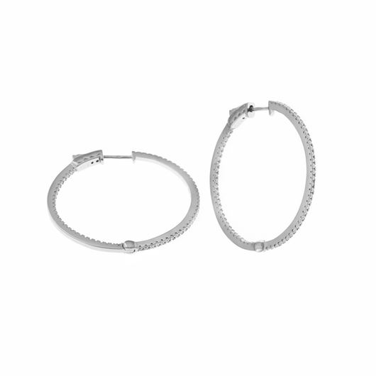 Foto de Pendientes plata rodio aro circonitas blancas