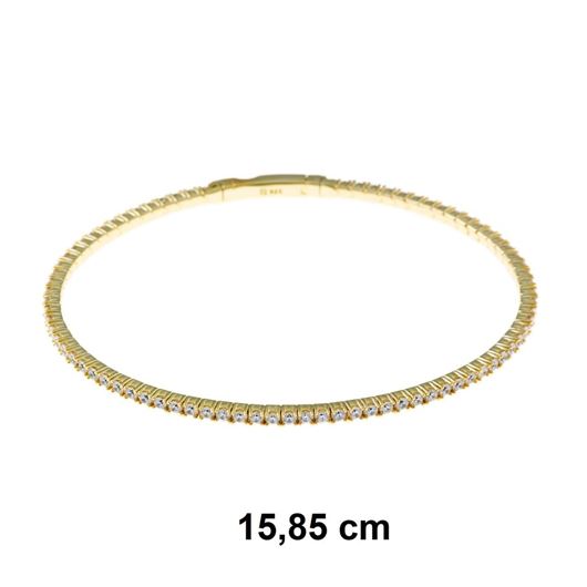 Foto de Pulsera plata chapado dorado circonitas blancas brillantes