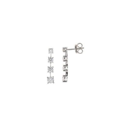 Foto de Pendientes plata rodio tira cuatro circonitas blancas