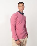 Foto de Jersey de cuello redondo combinado con pequeños canalés color rosa