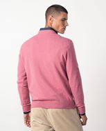 Foto de Jersey de cuello redondo combinado con pequeños canalés color rosa