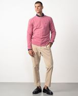 Foto de Jersey de cuello redondo combinado con pequeños canalés color rosa
