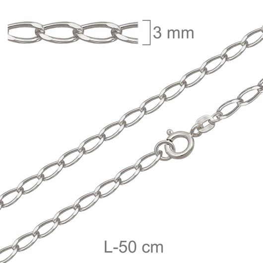 Picture of Cadena plata bilbao 3mm x 50cm