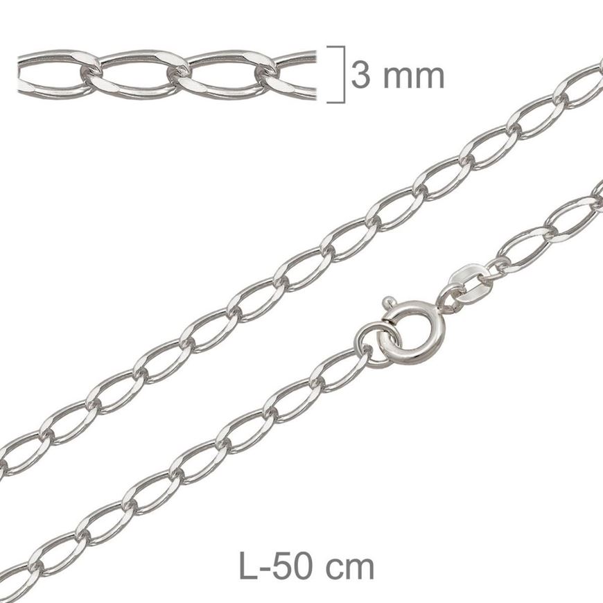 Foto de Cadena plata bilbao 3mm x 50cm