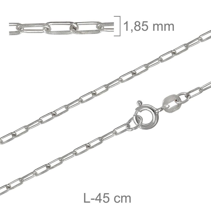 Foto de Cadena plata eslabón rectangular 1,85mm x 45cm