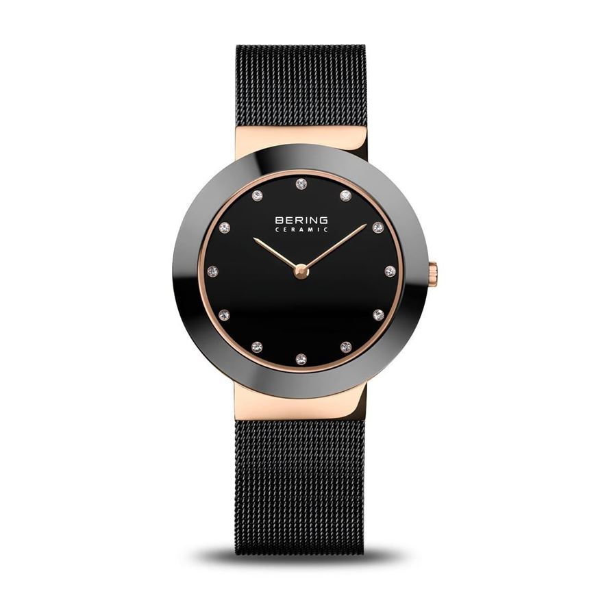 Foto de Reloj Bering mujer malla negra y esfera bicolor 34mm