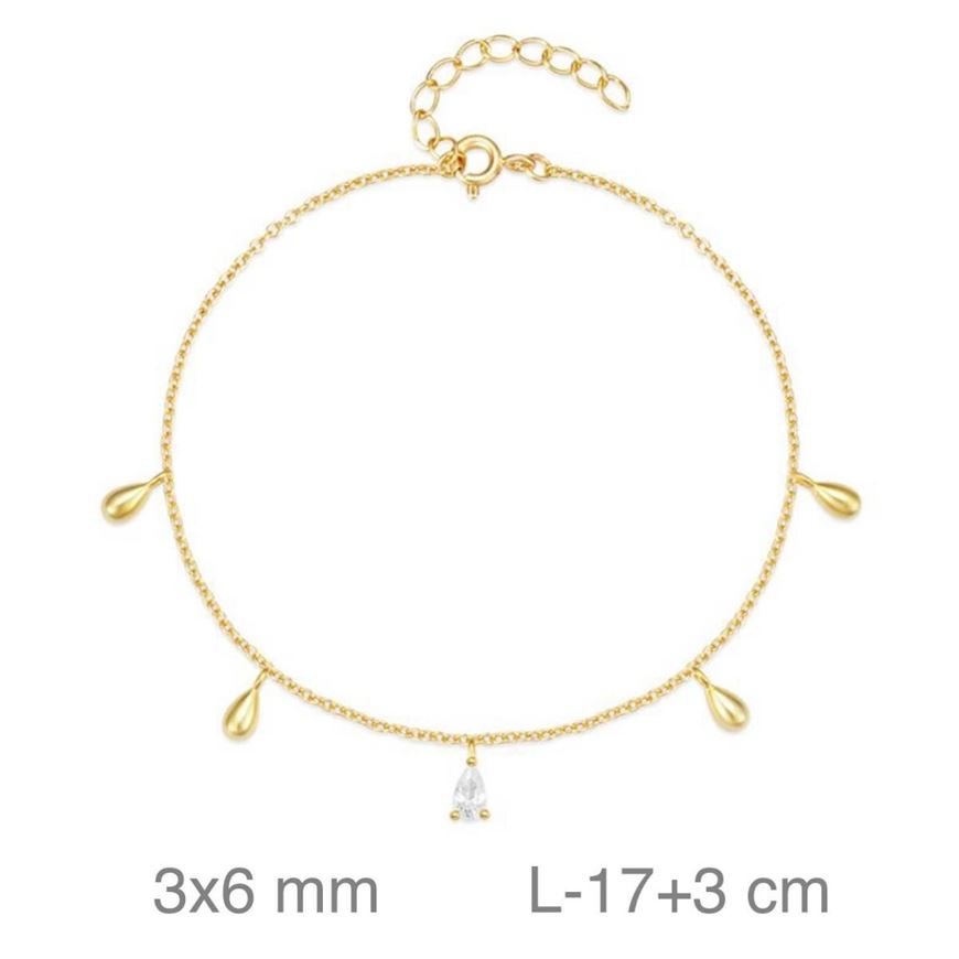 Foto de Pulsera plata baño oro gotas circonita