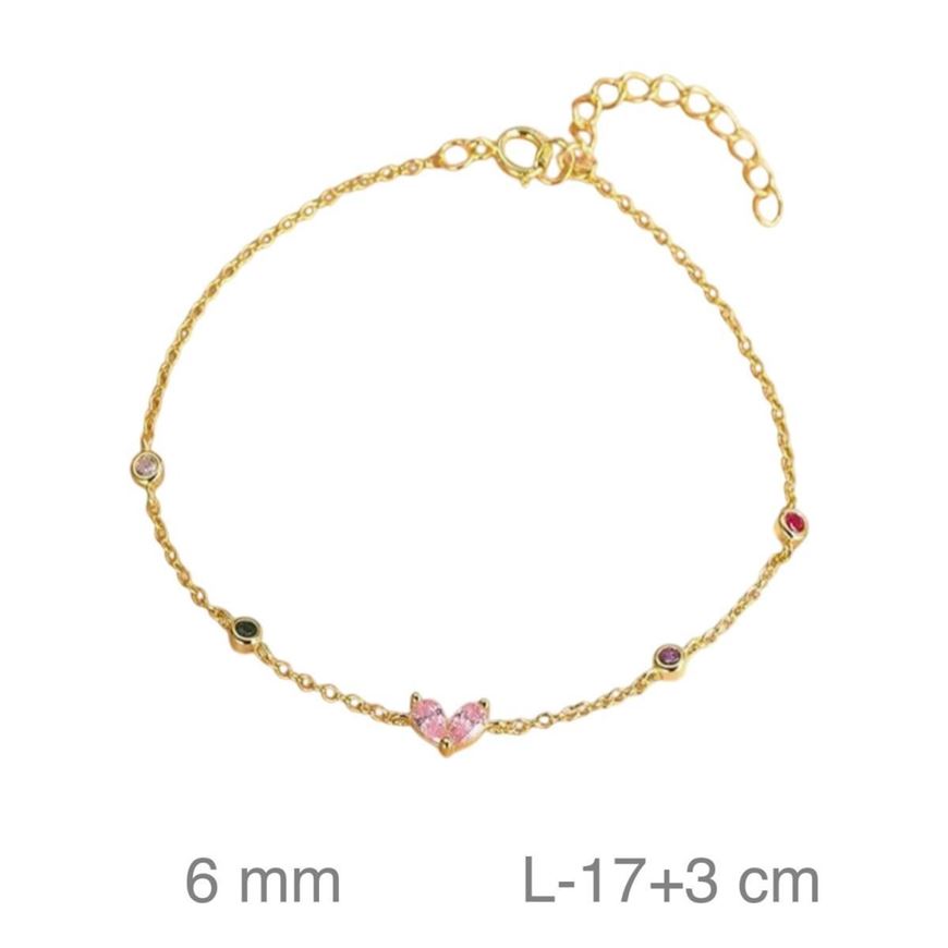 Foto de Pulsera plata baño oro circonitas color