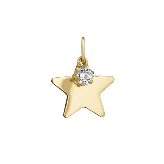 Foto de Colgante Estrella de oro amarillo 18kt y circonita blanca brillante