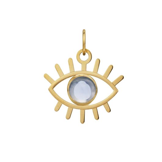 Foto de Colgante Ojo Nazar cabujón azul en oro amarillo 18kt