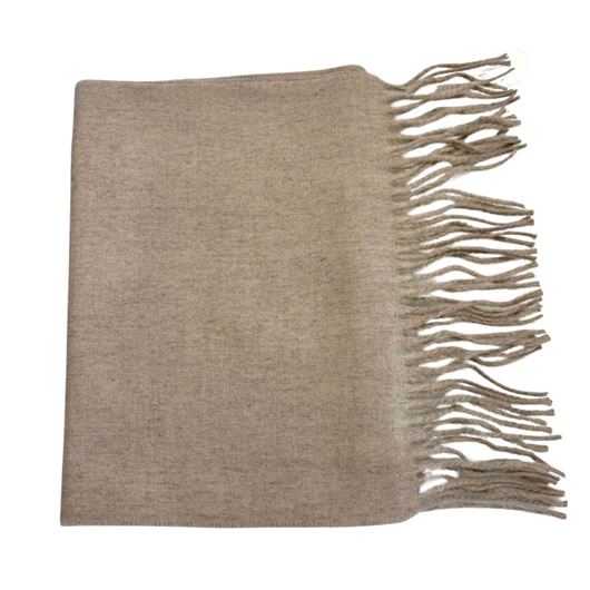 Foto de Bufanda beige con flecos 30x180cm