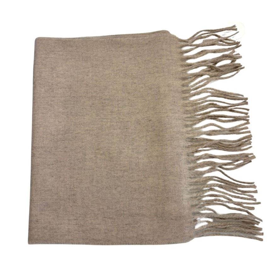 Foto de Bufanda beige con flecos 30x180cm