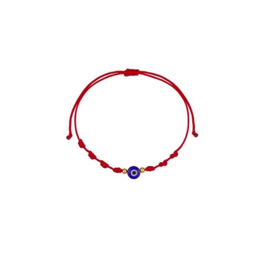 Foto de Pulsera 7 nudos Ojo protector mini nylon en oro amarillo 18kt