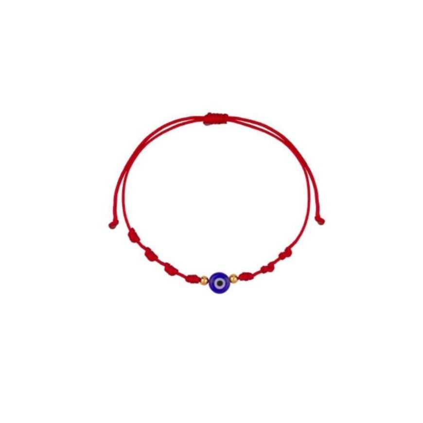 Foto de Pulsera 7 nudos Ojo protector mini nylon en oro amarillo 18kt