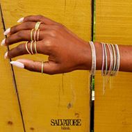 Foto de Pulsera Blink plata chapado dorado circonitas brillantes paraiba 15+3cm