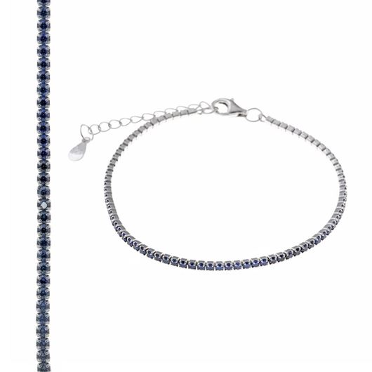 Mostrar los datos de Pulsera Blink plata rodio circonitas brillantes tanzanita 15+3cm Foto de Pulsera Blink plata rodio circonitas brillantes tanzanita 15+3cm