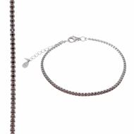 Foto de Pulsera Blink plata rodio circonitas brillantes rodonita 15+3cm
