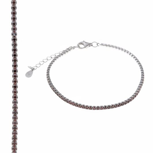 Mostrar los datos de Pulsera Blink plata rodio circonitas brillantes rodonita 15+3cm Foto de Pulsera Blink plata rodio circonitas brillantes rodonita 15+3cm