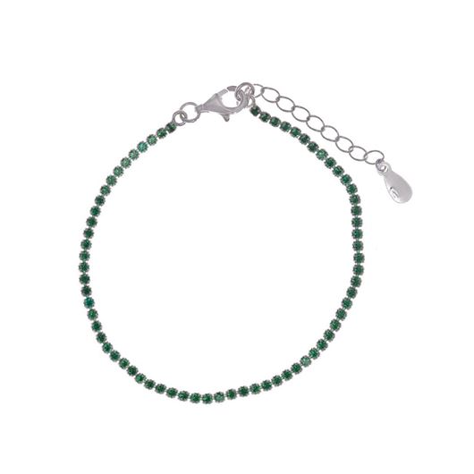 Mostrar los datos de Pulsera Blink plata rodio riviere circonitas verde Foto de Pulsera Blink plata rodio riviere circonitas verde