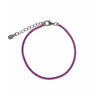 Foto de Pulsera Blink de plata baño rutenio con circonitas rubi