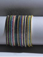 Foto de Pulsera Blink de plata baño rutenio con circonitas rubi