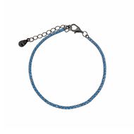 Foto de Pulsera Blink riviere de plata rodiada con circonitas azules