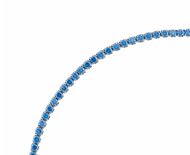Foto de Pulsera Blink riviere de plata rodiada con circonitas azules