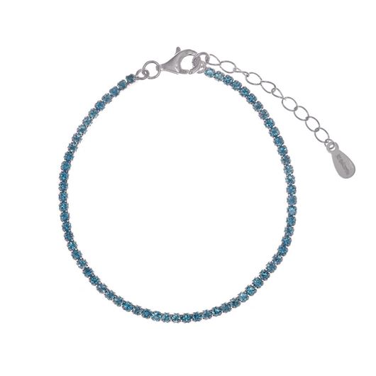 Mostrar los datos de Pulsera Blink riviere de plata baño rodio con circonitas aguamarina Foto de Pulsera Blink riviere de plata baño rodio con circonitas aguamarina