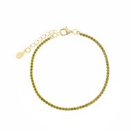 Foto de Pulsera Blink riviere de plata baño oro con circonitas verde peridoto