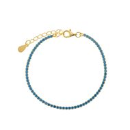 Foto de Pulsera Blink riviere de plata baño oro con circonitas azul claro