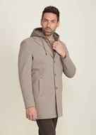 Foto de Abrigo de paño estampado de espiga beige