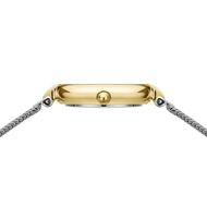 Foto de Set de Reloj Classic bicolor 24mm malla milanesa plateada y pulsera de acero con circonitas