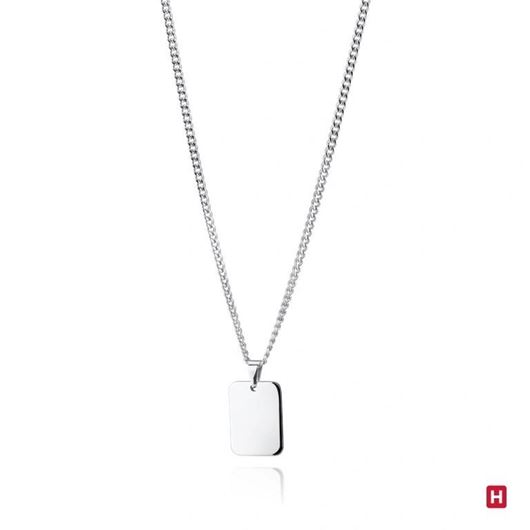 Foto de Cadena acero con plata estilo militar