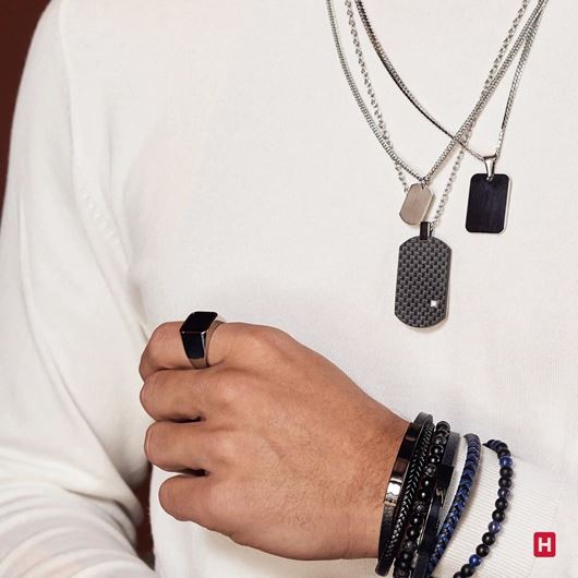 Foto de Cadena acero con plata estilo militar