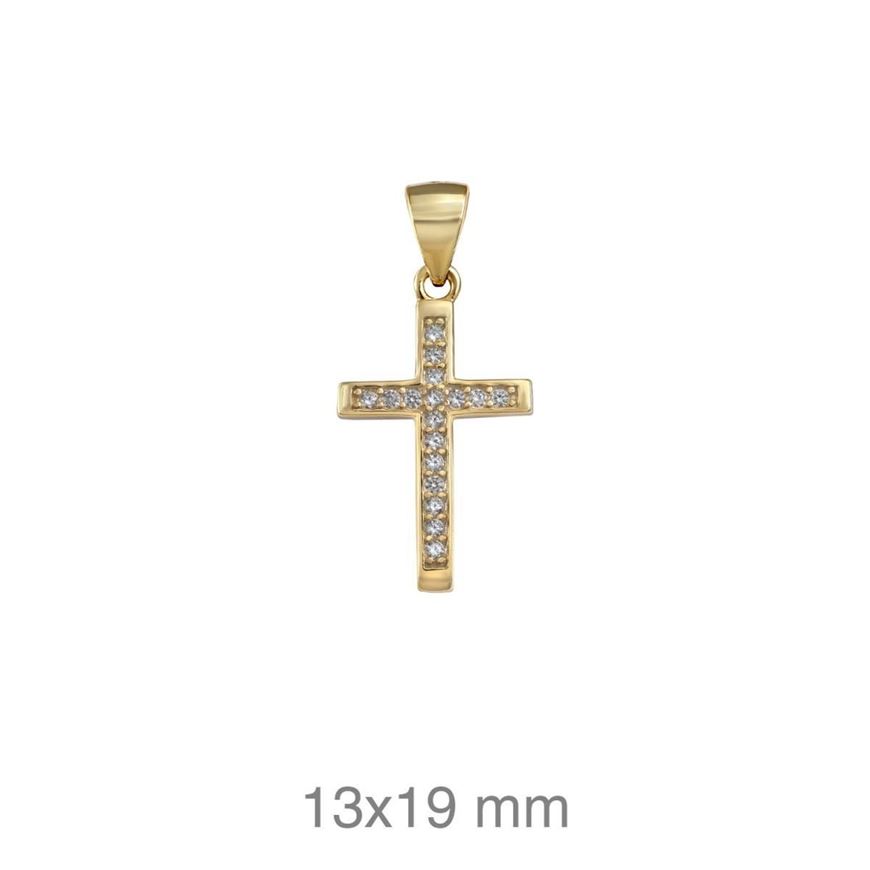 Foto de Cruz plata baño oro con circonitas