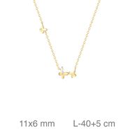 Foto de Gargantilla plata baño oro mariposas