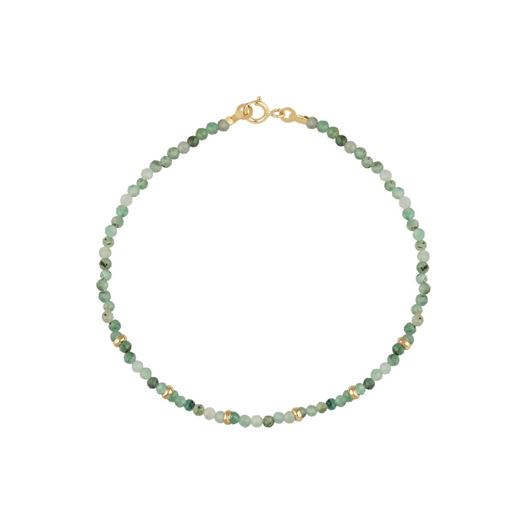 Picture of Pulsera Chic cuentas esmeraldas en oro amarillo 18kt 18cm