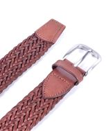 Foto de Cinturón trenzado de piel color marrón 