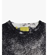 Foto de Jersey cuello redondo con efecto desgastado Black