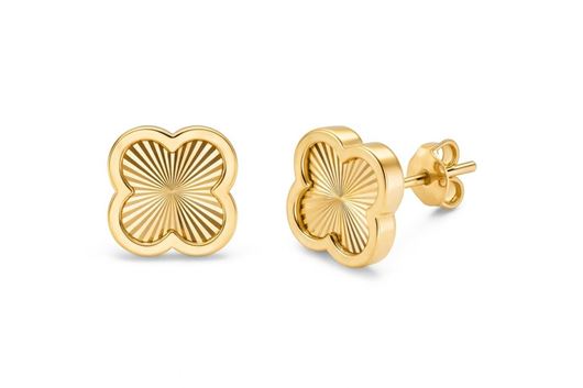 Foto de Pendientes flor de oro amarillo 18kt