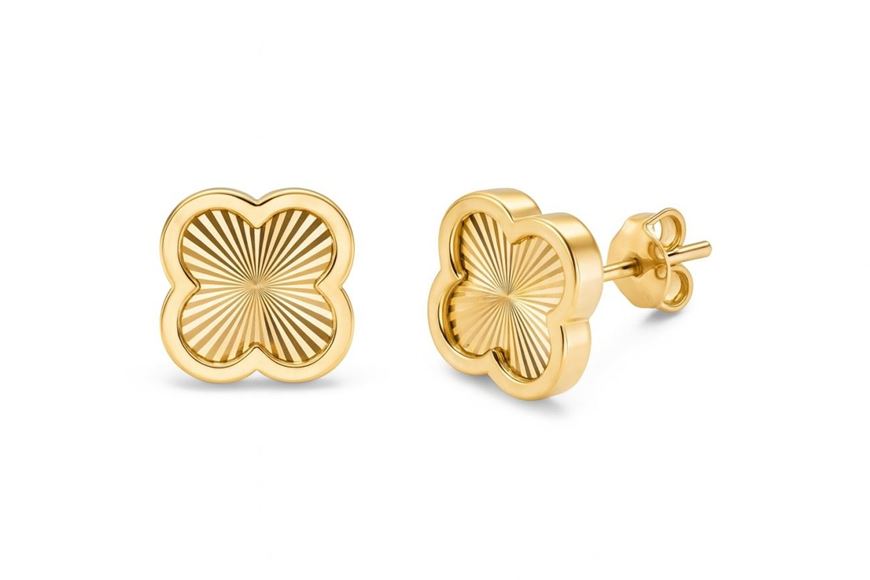 Foto de Pendientes flor de oro amarillo 18kt