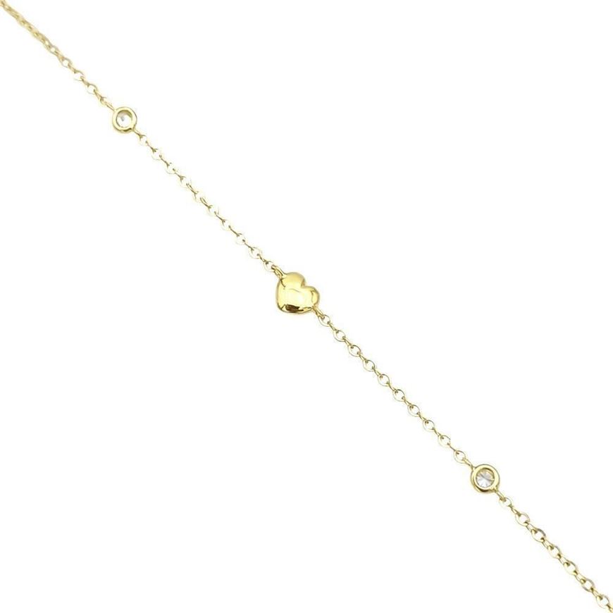 Foto de Pulsera corazones de oro amarillo 18kt y chatones de circonitas