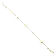 Foto de Pulsera corazones de oro amarillo 18kt y chatones de circonitas