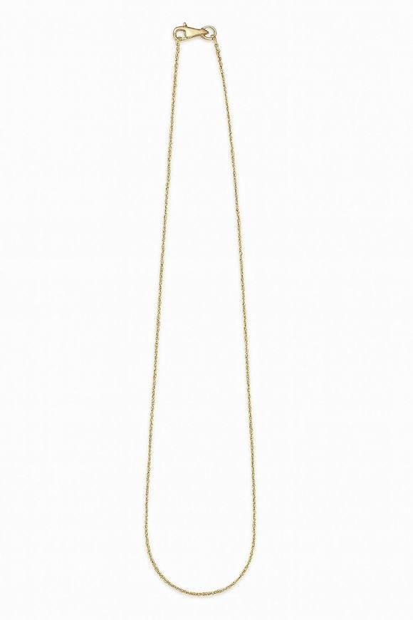 Foto de Cadena de oro amarillo 18kt eslabón forzado redondo diamantado, grosor 0,60 mm. lontitud 40cm 