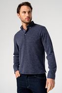 Foto de Polo manga larga azul marino jaspeado Darío Beltrán