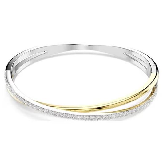 Foto de Brazalete Hyperbola, Talla redonda, Blanco, Combinación de acabados metálicos, L
