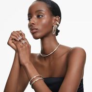 Foto de Brazalete Hyperbola, Talla redonda, Blanco, Combinación de acabados metálicos, L